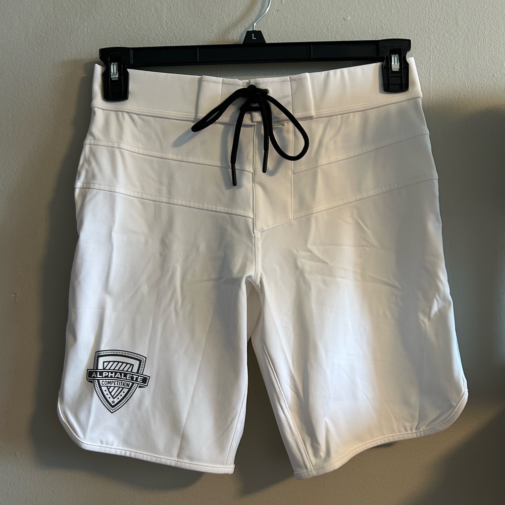 Alphalete White Shorts with Black Drawstring